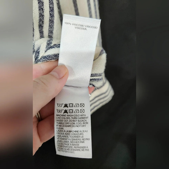 Lucky Brand Womens Button Front Size S Black Striped Classic Layering‎ - Picture 7 of 8